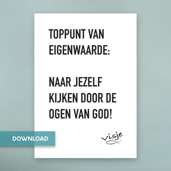 TOPPUNT VAN  EIGENWAARDE:  NAAR JEZELF KIJKEN DOOR DE OGEN VAN GOD!