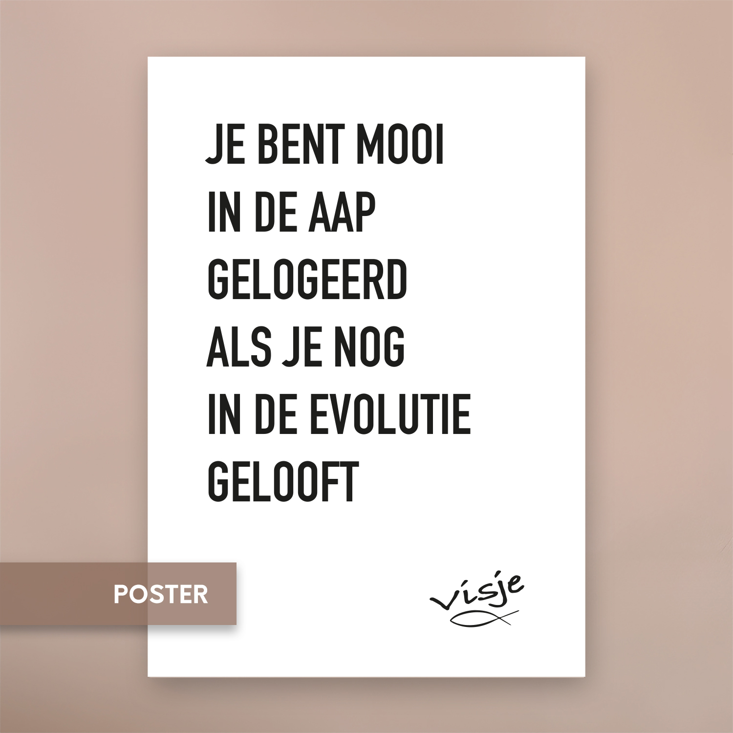 JE BENT MOOI IN DE AAP GELOGEERD ALS JE NOG IN DE EVOLUTIE GELOOFT