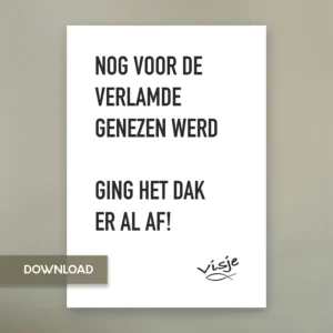 NOG VOOR DE VERLAMDE GENEZEN WERD GING HET DAK ER AL AF!