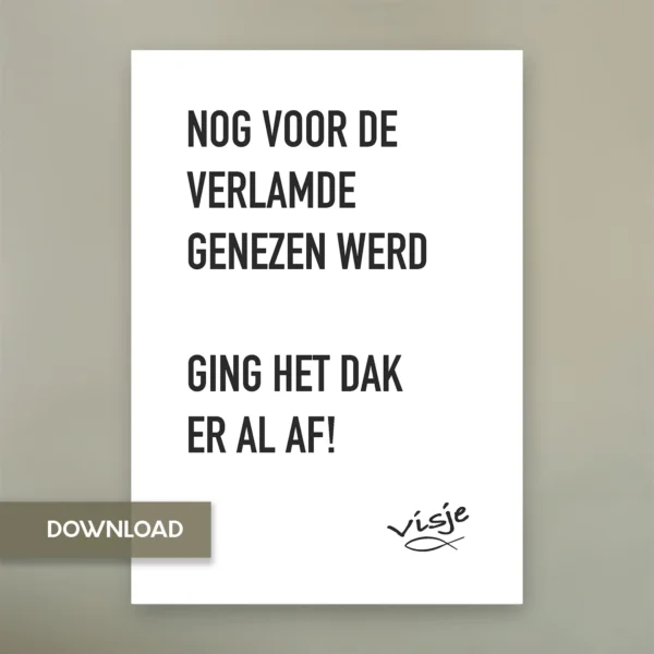 NOG VOOR DE VERLAMDE GENEZEN WERD GING HET DAK ER AL AF!