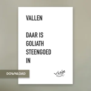 VALLEN DAAR IS GOLIATH STEENGOED IN