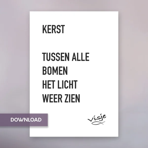 KERST TUSSEN ALLE BOMEN HET LICHT WEER ZIEN