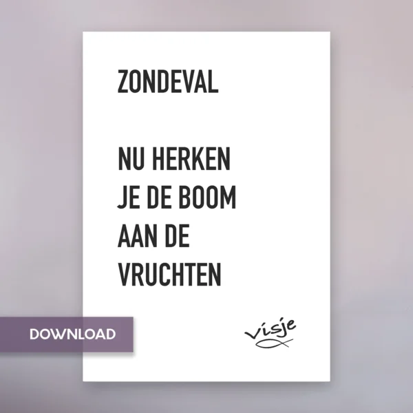ZONDEVAL NU HERKEN JE DE BOOM AAN DE VRUCHTEN